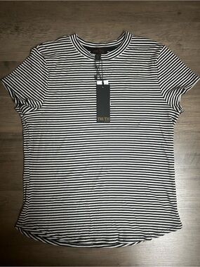NWT Truth Black & White Striped Short Sleeve Tee